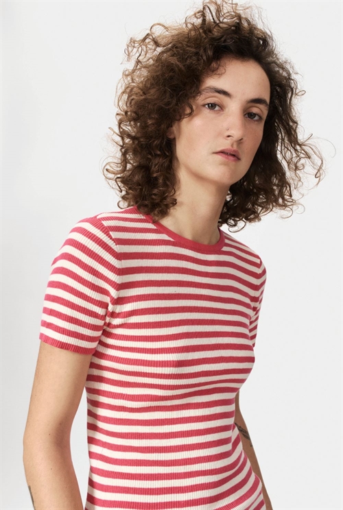 NUÉ NOTES SIMON CREWNECK OLD ROSE STRIPE